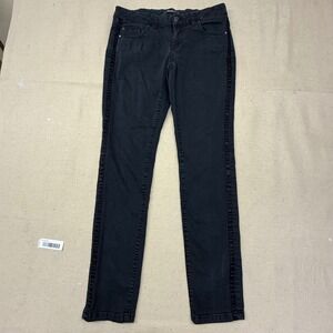 Esprit Denim Tube Slim Black Tuxedo Stripe Skinny Jeans Womens Low Rise Stretch
